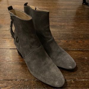 Banana Republic Lydia Suede Bootie Ankle Suede Gray Block Heel 9